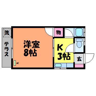 コーポモニカ(1K/1階)の間取り写真