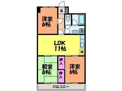 カーサグラン余戸(3LDK/4階)の間取り写真