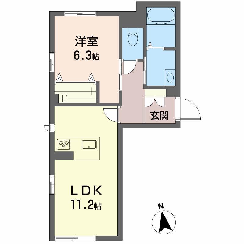 リーフガーデンⅠ(1LDK/1階)の間取り写真