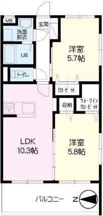 ウイング コート(2LDK/2階)の間取り写真