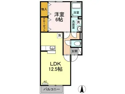 グランステージ(1LDK/2階)の間取り写真
