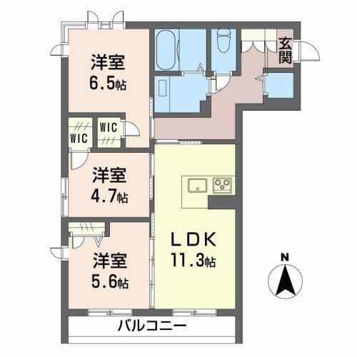レジュ・ノワール(3LDK/2階)の間取り写真