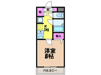 メゾン・ド・エラン(1K/3階)の間取り写真