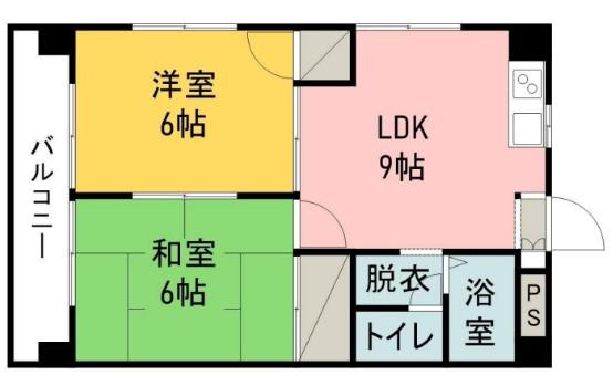 ヨシキビル(2LDK/3階)の間取り写真