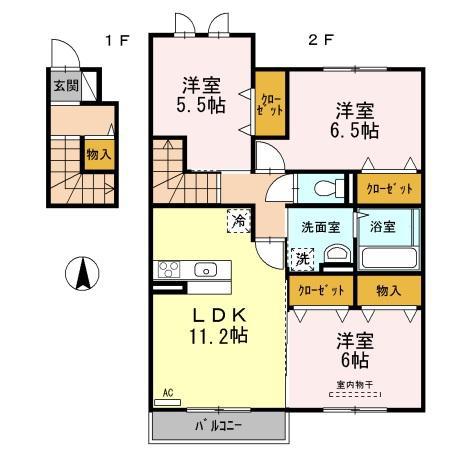 ル・コック(3LDK/2階)の間取り写真