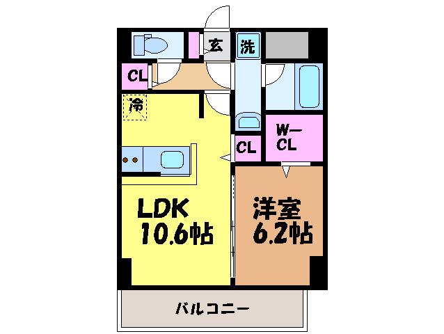 TRENTE LUMIERE(1LDK/2階)の間取り写真