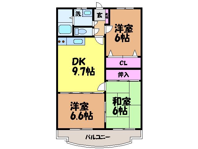 ユーミーつばき(3LDK/1階)の間取り写真