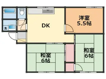 フローラル和泉(3DK/2階)の間取り写真