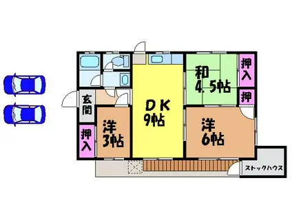 伊予鉄道横河原線 福音寺駅 徒歩13分 1階建 築51年(3DK)の間取り写真
