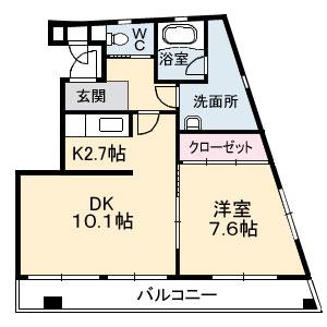 ファミーユ(1LDK/3階)の間取り写真