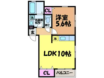 CIEL CLAIR(1LDK/2階)の間取り写真