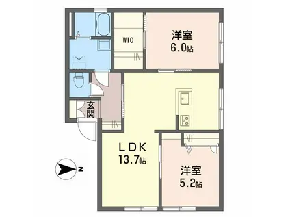 KABIEN(2LDK/1階)の間取り写真