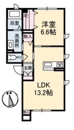 サン・レガーロ(1LDK/1階)の間取り写真