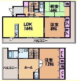 伊予鉄道横河原線 北久米駅 徒歩49分 3階建 築26年(3LDK)の間取り写真