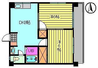 ハイツ南松山(2DK/2階)の間取り写真