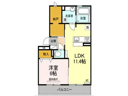 50TH古川西(1LDK/3階)の間取り写真