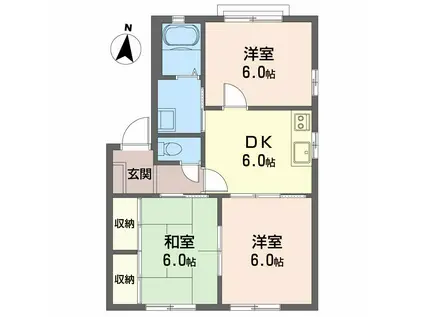 グランシードあいC棟(3DK/1階)の間取り写真