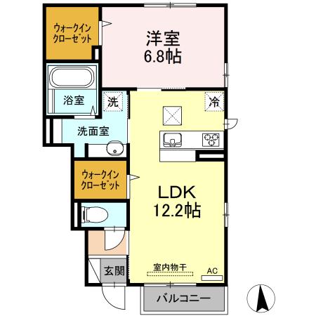 プランドール(1LDK/1階)の間取り写真