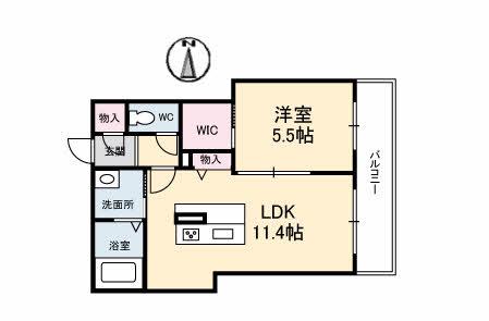 アランチアS(1LDK/3階)の間取り写真