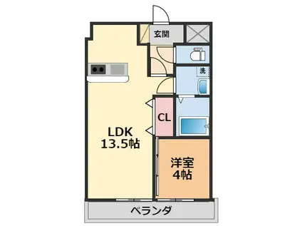 ルナピエーノ(1LDK/2階)の間取り写真