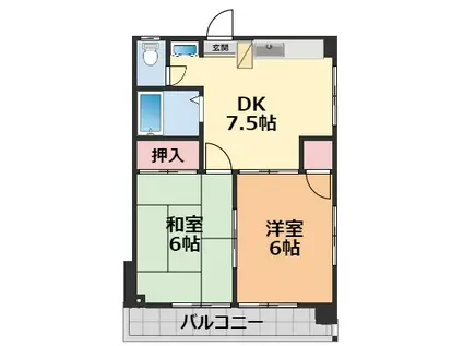 メゾン・サン(2DK/4階)の間取り写真