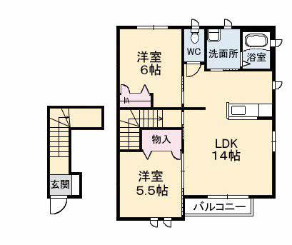 ブランシュール(2LDK/2階)の間取り写真