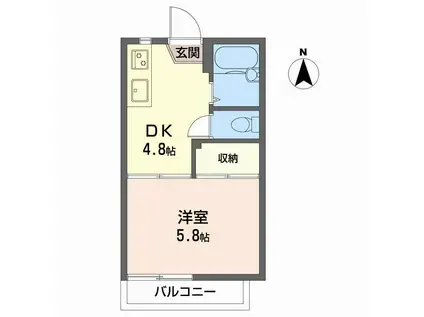 フレグランス橘(1DK/2階)の間取り写真