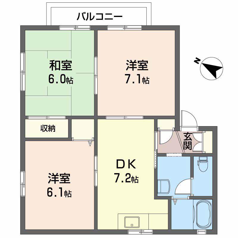 アクセスSK(3DK/1階)の間取り写真