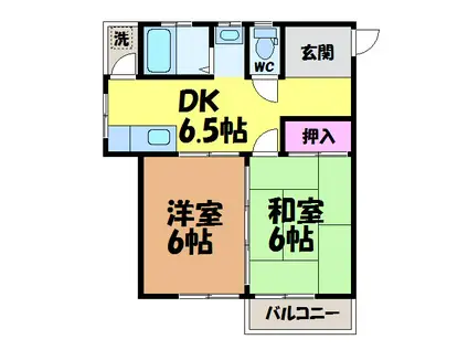 俊成ビル(2DK/2階)の間取り写真