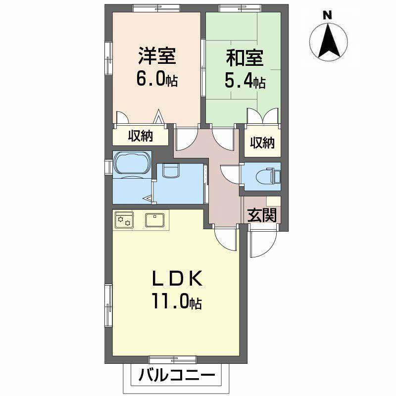 スターヒルズ(2LDK/2階)の間取り写真