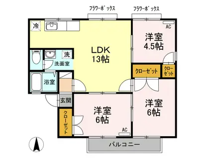 セジュールMGⅡ(3LDK/2階)の間取り写真