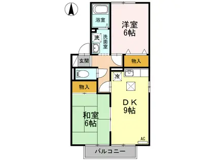 セジュール力石(2DK/1階)の間取り写真