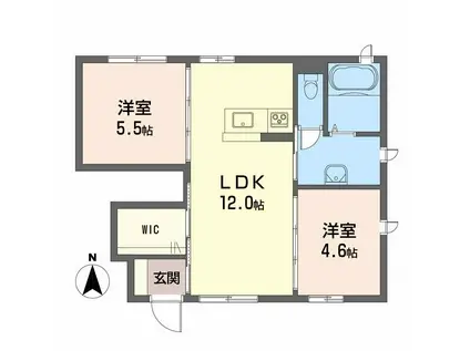 ノイレーベンA・B棟(2LDK/1階)の間取り写真