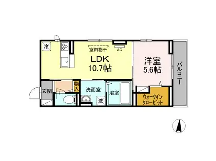 リヴェール中村(1LDK/3階)の間取り写真