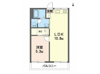 フレグランスいずみB棟(1LDK/2階)の間取り写真