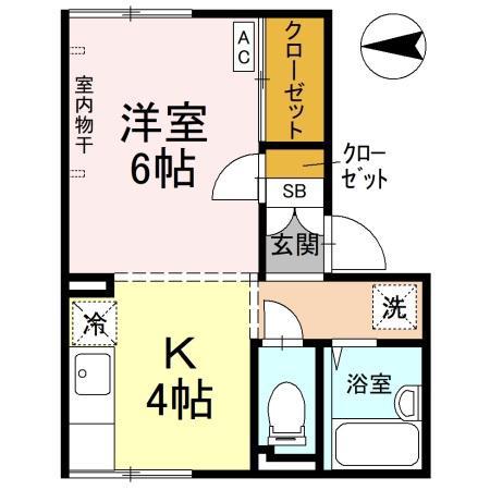 コーポ岩崎(1K/1階)の間取り写真