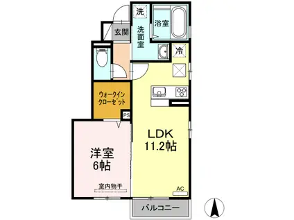 セントレMK(1LDK/1階)の間取り写真