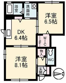 クオーレ清住(2DK/1階)の間取り写真
