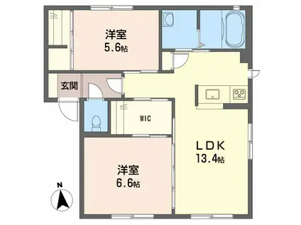 メゾンシャルム(2LDK/1階)の間取り写真