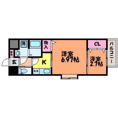 シャンティ味酒(1K/9階)の間取り写真