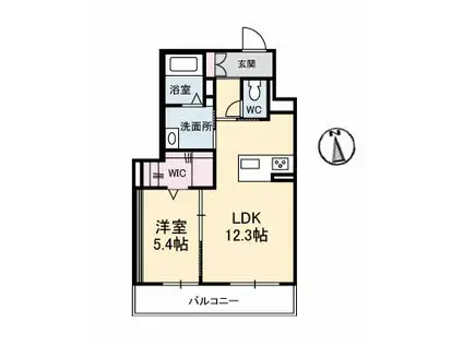 シャーメゾンステージ古川西 A棟(1LDK/2階)の間取り写真