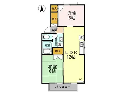 ルミエール22(2LDK/2階)の間取り写真