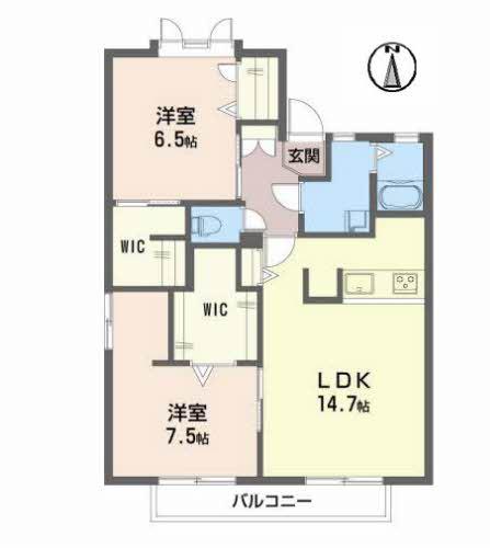 セフィラ中村A・B・C棟(2LDK/2階)の間取り写真