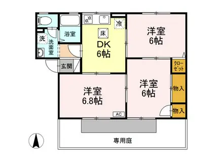 サンコート森松(3DK/1階)の間取り写真