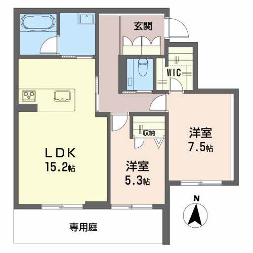 シャーメゾン アヴァンセ(2LDK/1階)の間取り写真