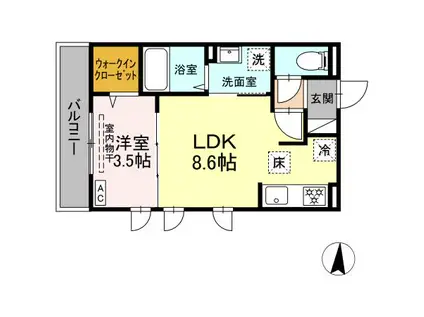 カトレ7(1LDK/1階)の間取り写真