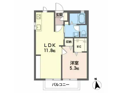 グランシード新石手(1LDK/2階)の間取り写真