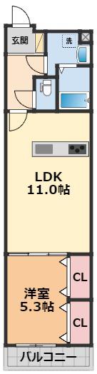 VILLA LUCE(1LDK/4階)の間取り写真