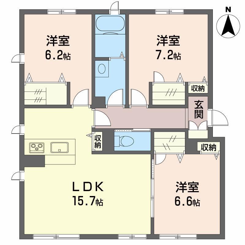 ショーンはなみずき(3LDK/1階)の間取り写真