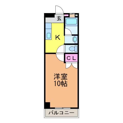 キャッスルエアポート(1K/6階)の間取り写真